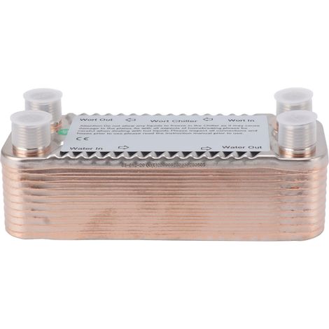 Échangeur de chaleur à plaques Acier inoxydable 20 plaques Refroidisseur de moût NPT1/2 Compact (1/5)