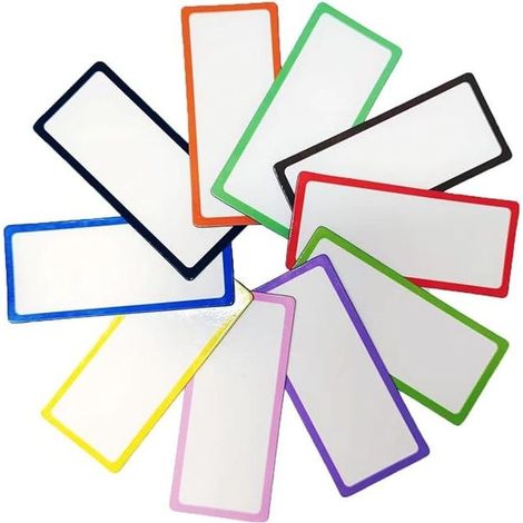 30 Bandes Etiquette magnetique, 10 Couleurs réutilisables et effaçables, étiquettes magnétiques colorées pour Tableaux Blancs, réfrigérateur (1/5)