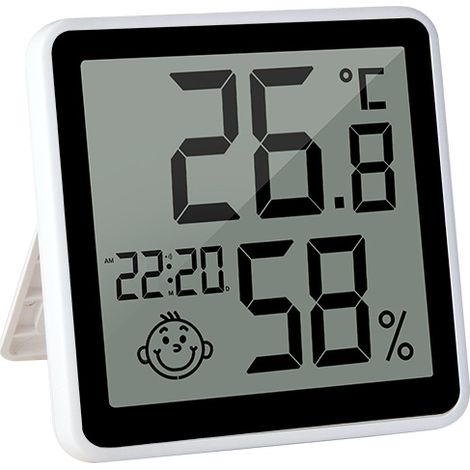 hygromètre Thermomètre numérique avec fonction sensible à la lumière Intérieur D'ambiance Moniteur de Température Batterie non incluse (1/3)
