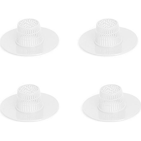 Lot de 4 filtres d'évier blancs en plastique pour salle de bain, cuisine, buanderie (1/5)