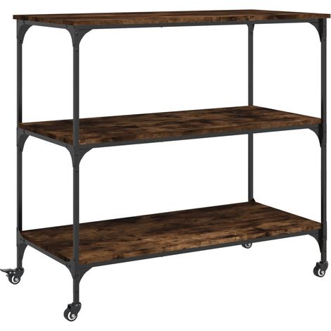Maison Exclusive - Carrello da Cucina Rovere Fumo 102x50x95 cm Legno Multistrato