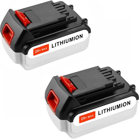 2er-Pack professionelle Ersatzakkus für Black & Decker LBXR20 LBXR20-OPE LB20 LBX20 LBX4020 LB2X4020-0PE (20 V, 4,0 Ah, 80 Wh, 1500 mAh)
