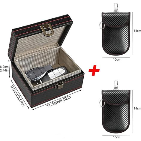(Petit format avec sac) Boîte Faraday antivol avec sac pour porte-clés, protection RFID Faraday pour porte-clés, boîte anti-radiations pour téléphone portable, sans clé de voiture (1/5)