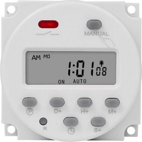 Commutateur De Temps LCD - Relais Temporisé 12 V 110 V 220 V - Pour Éclairage Extérieur Et Panneau Affichage - 1 Pièce (1/4)