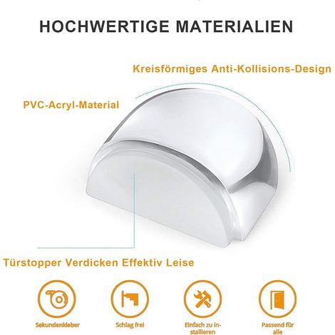 YMYNY Selbstklebender Türstopper, 2er-Pack transparenter Türstopper, rutschfeste selbstklebende Türstopper für alle Hartböden, schützen Wände und Möbel (1/4)