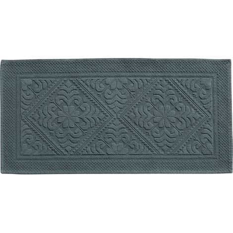 VIVARAISE - Tapis de bain Vivaraise Enzo en coton - Vert sauge (54 x 110 cm)