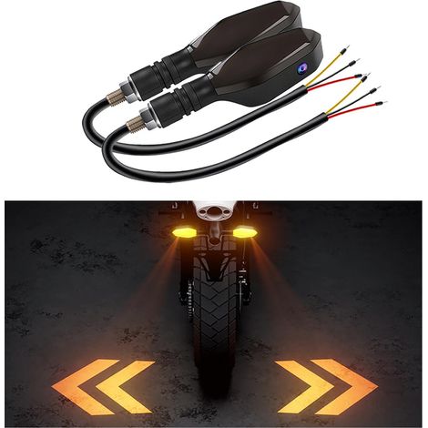 2 proyectores LED de intermitentes para motocicletas, luces de intermitentes para motocicleta, 27 modos de iluminación RGB para luces de circulación diurna, luces de intermitentes para motocicleta con (1/5)