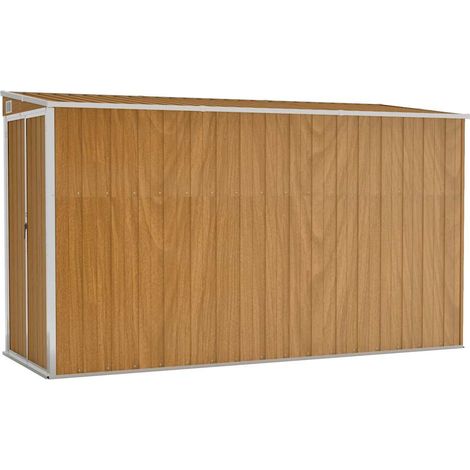 Abri de jardin，Remise Cabane pour outils，Stockage Rangement Extérieur mural Marron 118x288x178 cm Acier galvanisé CFW86385