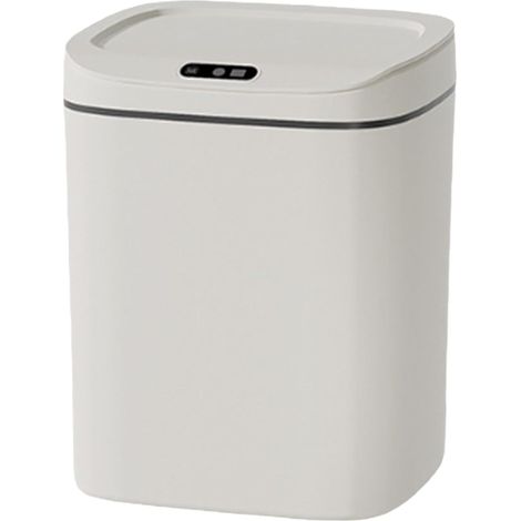 Sleek Smart Trash Can, Electric Touchless Trash Bin, Motion Sensor Garbage Can, Large Capacity Smart Bin 28 x 23 x 20 cm for Indoor, Outdoor, Present, Bedroom, Living Room, White Color (1/5)