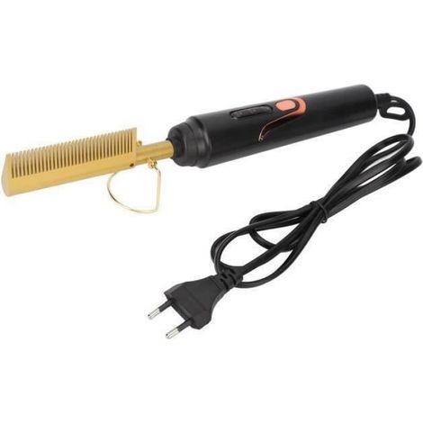 Peigne Lisseur Électrique - Revêtement Céramique - 25 W - 100-240 V - Pour Cheveux Raides Bouclés Courts et Barbe - 1 Pièce (1/4)