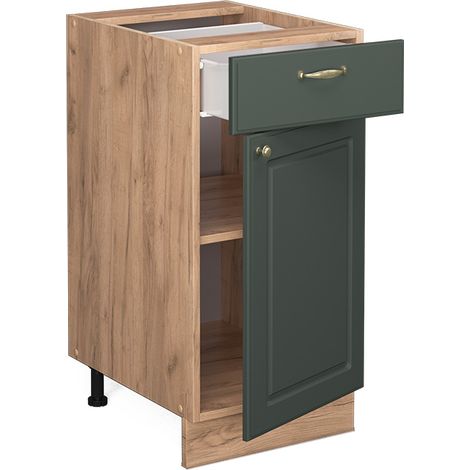 Mobiletto base per cucina Fame-Line, Verde-oro rustico, 40 cm senza piano di lavoro, Vicco (1/5)
