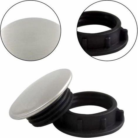 Cache Trou Lavabo Couvercle de Robinet en Acier Inoxydable pour vier de Cuisine 1 Pice (1/4)