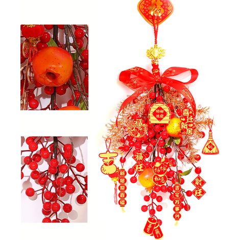 Décorations de pendaison de crémaillère, ornements de fruits porte-bonheur pour emménager dans une nouvelle maison (petit pendentif de fruit porte-bonheur pour entrer dans une nouvelle maison) (1/2)
