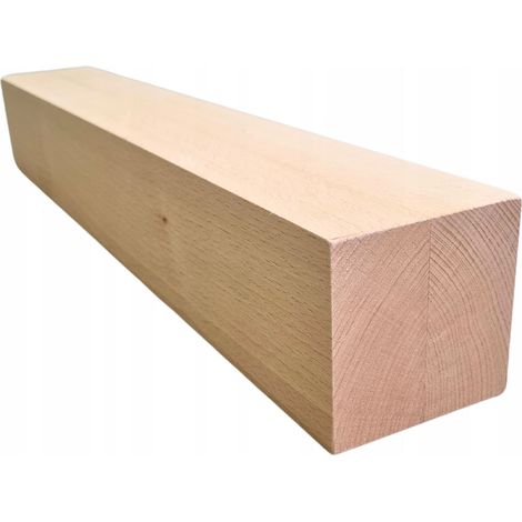 Pied de meuble - 8 x 8 x 50 cm - Hêtre - Prêt à peindre - Design élégant et robuste