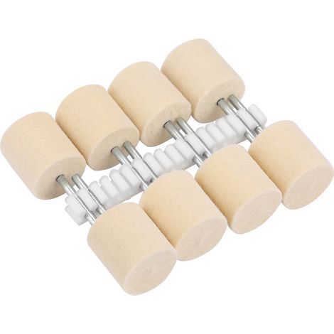 Cylindrical wool polishing head for rotary tool – 8 pieces, 3 mm shank, 18 mm diameter (1/5)