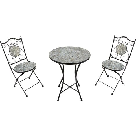 AXI Amélie Table et chaises bistrot, 2 Chaises 1 Table, Ensemble Bistro Extérieur Beige Sable Salon De Jardin Bistrot, Table Bistrot Mosaique Pour Jardin/Balcon/Terrasse (1/5)