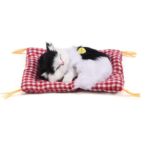 Peluche Chat Ronronnante Interactive, Doudou Bébé Noir et Blanc avec Son Réaliste (1/5)