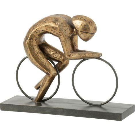 Statuette Déco sur Socle "Cycliste" 37cm Or (1/2)