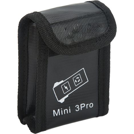 Sac de sécurité antiexplosion pour batterie, fermeture à boucle, nylon ignifuge noir, housse de protection pour 1 batterie Mini 3 Pro (1/5)