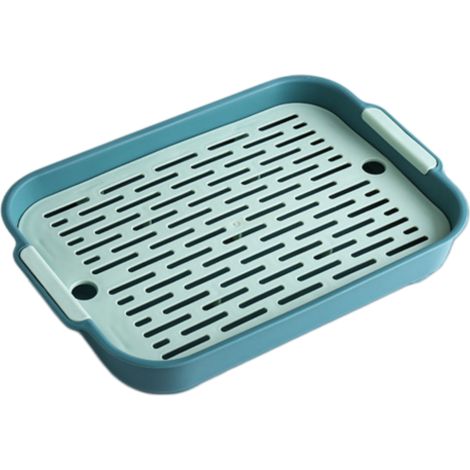 Bac à Litière - Bac pour Petits Animaux - Design à Deux Couches avec Grille Amovible - Ouverture Angulaire - Hauteur Réduite - 27 x 18,8 x 4 cm - 1 Pièce (1/5)