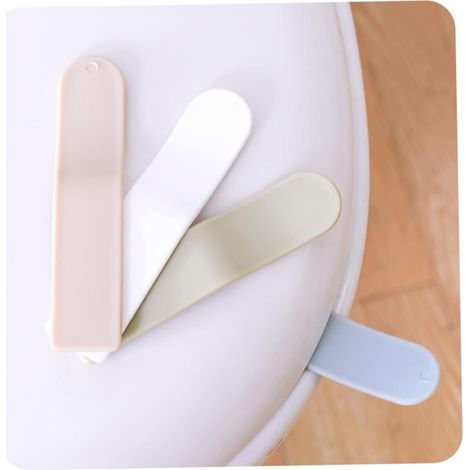 CCYKXA 4-teiliges Set mit WC-Deckelhebergriffen, WC-Sitzerhöhung aus PP, einfach und praktisch, verschiedene Farben für Zuhause und Hotel, einfache und hygienische Montage