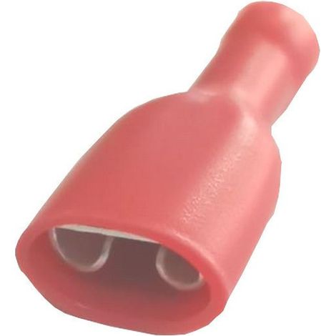 Cosse électrique femelle isolée Faston rouge 6.4 (Lot de 25 )