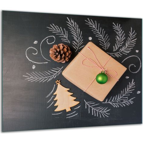 PIASTRA DI PROTEZIONE IN VETRO PER FORNELLO 60x52 NATALE (1/5)