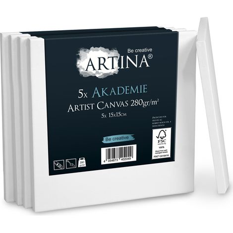 Keilrahmen Leinwand Akademie, 15x15cm, 5er Set (1/5)
