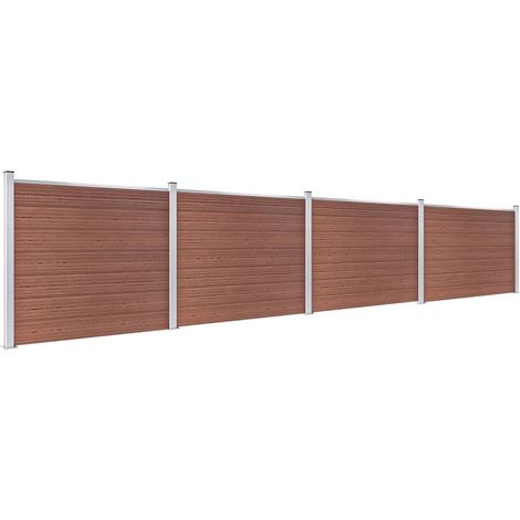 Maison Exclusive - Zaunelement Set WPC 699x146 cm Braun