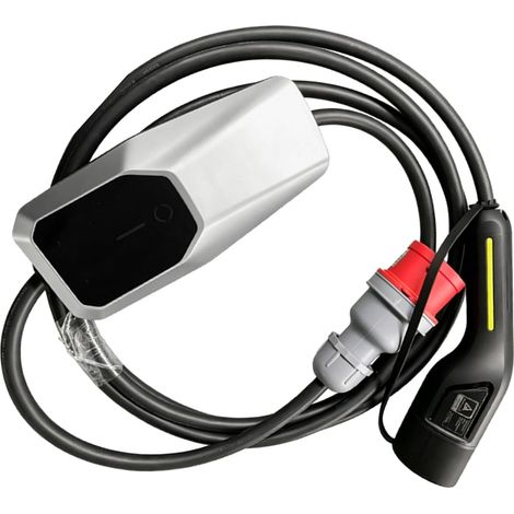 Colonne de charge portable 11 kW 16 A 5 m câble norme européenne IP54, 8 fonctions de protection : protection contre les courants d'erreur, les surtensions et les surchauffes (1/4)