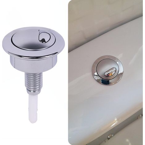 Interrupteur de réservoir de toilettes, bouton de chasse d'eau, bouton de vanne de vidange, compatible avec Siamp Optima49, argent (1/5)