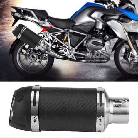 Pot d'échappement universel 51 mm en fibre de carbone mate pour moto, avec silencieux. (1/5)