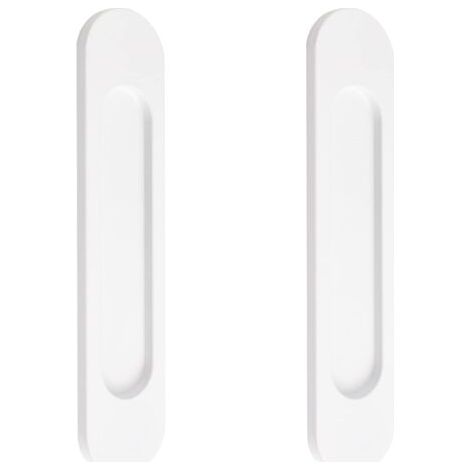 QORVA-Lot de 2 poignées de porte coulissante ovales autocollantes en alliage d'aluminium, blanc chaud, 15 cm