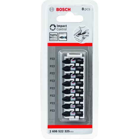 Punta Atornillado Impact PZ2x8: 25mm: Insert 8 uds  BOSCH 2608522325