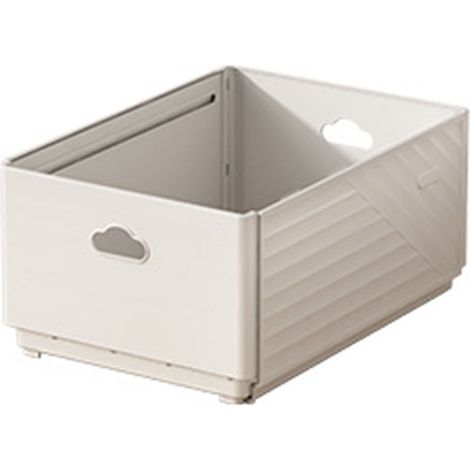 Boîte de Rangement Extensible Blanc Plastique Grand Format Organisateur de Tiroir Empilable pour Cuisine Bureau Salon (1/5)
