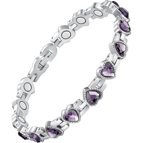 Bracelet magnétique thérapeutique de drainage lymphatique pour femmes, soulagement de l'arthrite et des articulations, en acier titane, détoxification lymphatique magnétique (1/5)