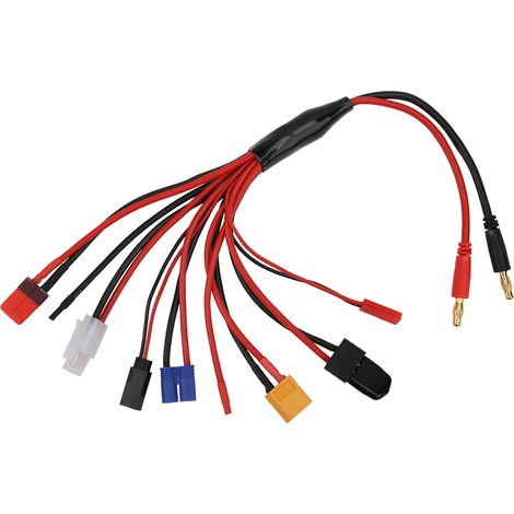 Connecteur Banane 4.0mm 8-en-1 Universel pour Chargeurs et Batteries RC - Noir et Rouge (1/5)