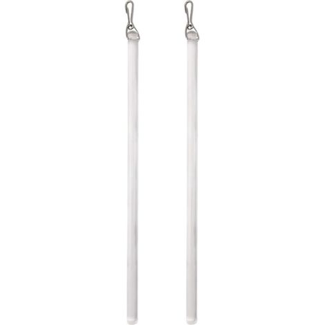 Tringle à rideaux, lot de 2 tiges transparentes de 43,2 cm avec crochet de tirage pour tenture (1/5)