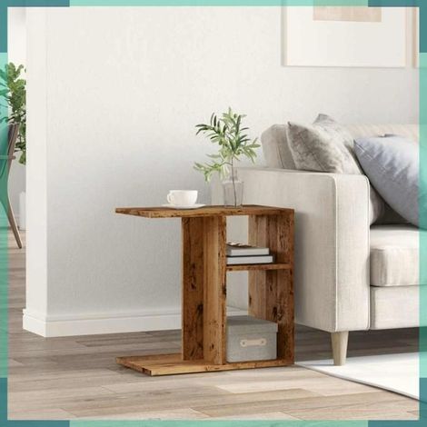 856560 Table d'appoint vieux bois 50x30x50 cm bois d'ingénierie (1/5)