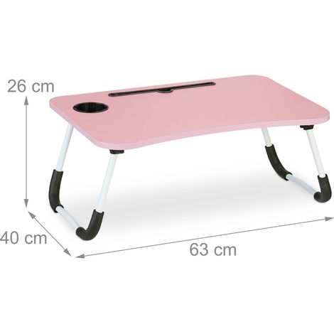 Tavolo per computer pieghevole con porta tablet 75 x 50 x 75 cm pratico e compatto in latta 130013414
