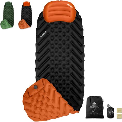 Matelas de Camping Auto-gonflant et Coussin Gonflable. Kit avec Pompe à Pied intégrée. Gonflage Rapide en 30 Secondes. Convient pour Le Camping en Plein air, la randonnée. (1/5)