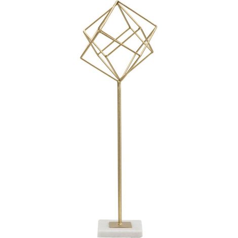 Objet Déco en Métal "Cube" 52cm Or (1/5)