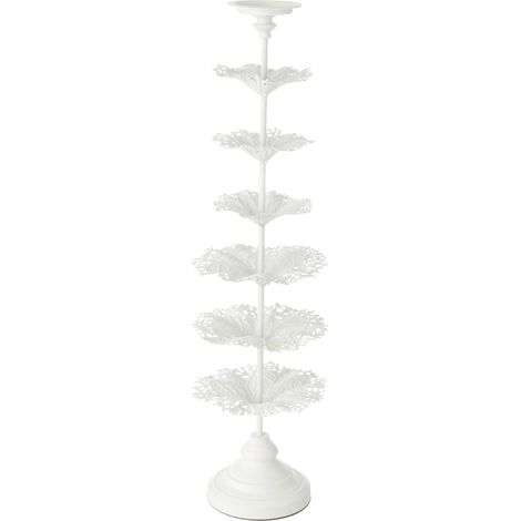 Photophore Design en Métal "Arbre" 79cm Blanc
