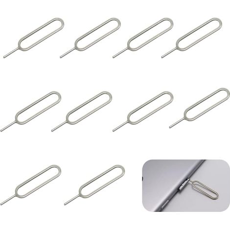 Lot de 10 outils d'ouverture pour carte SIM, outil d'éjection universel pour iPhone, HTC, Samsung Galaxy et smartphones.