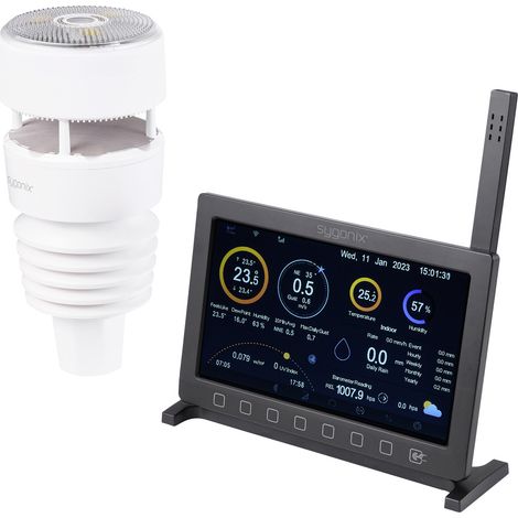Sygonix  SY-5479628 WLAN-Wetterstation Vorhersage für 2 Tage Anzahl Sensoren max. 8 St.