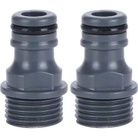 Connecteur Rapide Mamelon - Filetage Mâle G1/2 - Pour Raccordement Tuyau d'Arrosage et Systèmes d'Irrigation - 2 Pièces (1/4)