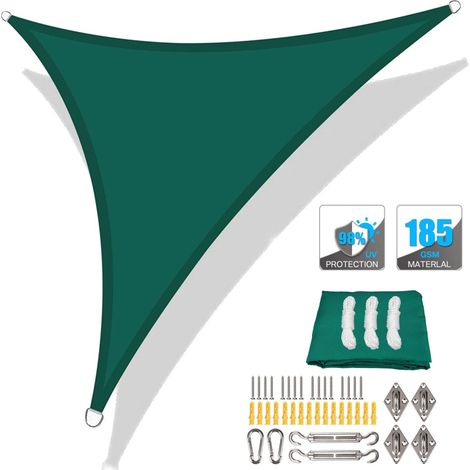 (Vert, accessoires d'installation inclus, 200x200x200cm) Auvent pare-soleil de haute qualité, coupe-vent et respirant, protection solaire extérieure. (1/5)