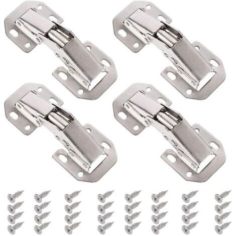4Pcs Charnière de porte armoire, Ouverture Placard Armoire avec 32Vis, Charnières pliantes en acier inoxydable automatique Charniere fermeture pour Porte Cuisine Armoire Meuble Placard (1/5)
