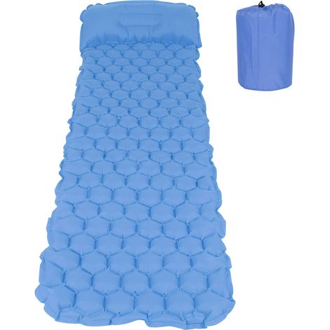 Matelas Gonflable de Camping Portable pour Randonnée Plage Voyage Bleu Paon (1/5)