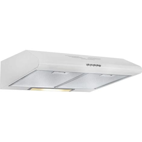 Hotte casquette 60cm 320m³/h – 3 vitesses – Puissance sonore 57-65 dBA – Filtre charbon inclus – Design blanc moderne – Nord Inox - 320m3